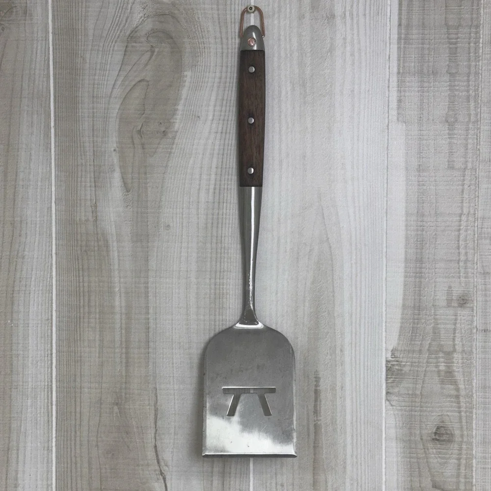 Outset QL10 Curtis Lloyd Spatula Stainless Steel Walnut Wood 20x4x0.75 Heavy